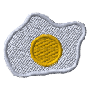 Fried egg embroidered