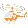 Funny cartoon helicopter in comic style