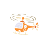 Cartoon Helicopter with Compass Design