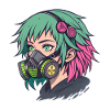 Neon Gasmask Punk Portrait