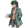 Masked Manga Rebel in Trench Coat