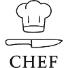 Küchenchef Icon mit Messer