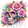 Flowers Skull Beauty Bloom