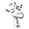 Chill Giraffe Animal Doodle