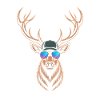 Cooler Hirsch mit Geweih 