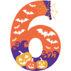 Halloween Haunted Number 6 Pumpkin Design