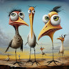 Volée d’oiseaux animée sur la plage