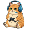 Gamer cat with headset