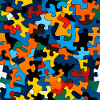 Buntes Puzzleteil Muster