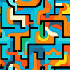 Farbenfluss Geometrische Labyrinthe