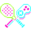 Paddles Néon Arcade Rétro