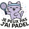 Laughing Padel Cat with Blue Headband