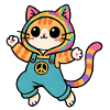 Rainbow Cat Peace and Love