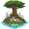 Astronaut Dog Island Dreamscape