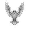 Geometric Owl with Wings