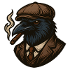 Crow Gangster with Cigar