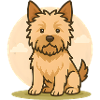 Cairn Terrier Dog in Round Background