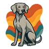 weimaranerWHund in retro wave pattern