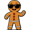 Gingerbread Mann mit Sonnenbrillen