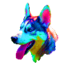 Husky Hundekopf Pop-Art
