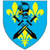Chevalier noir et blason médiéval