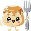 Pudding with fork