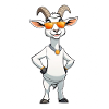 Goat with sunglasses charm