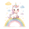 Einhorn auf Regenbogenzauber