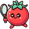 Kawaii Tennis Tomato Cute Funny