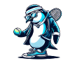 Tennis Penguin Cool Player Racket Ball
