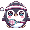 Cute Penguin Tennis Player Kawaii