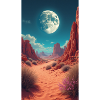 Moon over Red Desert Trail