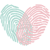 I tre !! Logo e cuore con impronta digitale