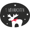 Reindeer silhouette with red scarf