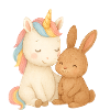 Einhorn und Häschen Kuschelzeit