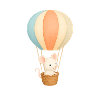 Pastellmaus im Heißluftballon