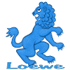 Zodiac sign Leo blue