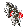 Fleur rayée contrastée