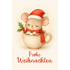 Cuddly mouse in Christmas cup