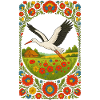 Polnischer Volksstorch Blumenkunstwerk