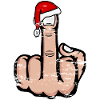 Christmas Middle Finger with Santa Hat