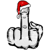 Christmas Middle Finger with Santa Hat