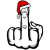 Christmas Middle Finger with Santa Hat