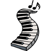 Piano keyboard swung