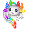 Regenbogen bunter Axolotl
