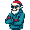 Cool Santa Hoodie with Shades
