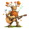 Fantasy Tree Guitar Player T-Shirt