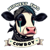 Midwest Emo Cowboy Cow Illustration
