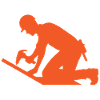 Roofer silhouette at work