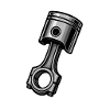 Monochrome industrial piston